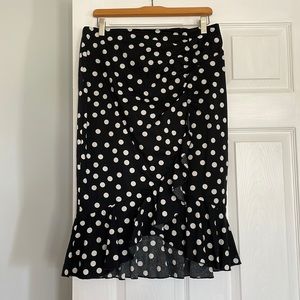 White House Black Market Black Polka Dot Skirt